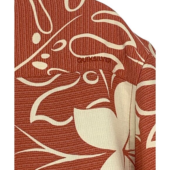 Quiksilver Waterman Collection Men Size Medium M Floral Hawaiian Shirt Short EUC - Picture 5 of 10